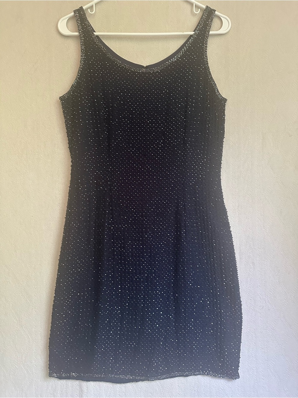 NWT Ann Taylor Blue Beaded Sleeveless Sheath Dress Sz 6 Dead Stock